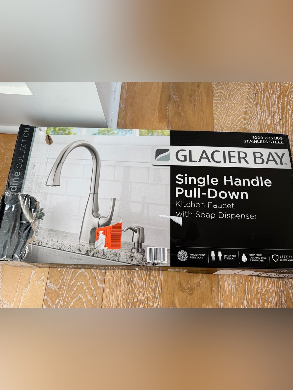 New Glacier Bay Calandine Stainless Steel Pull-Down Kitchen Faucet